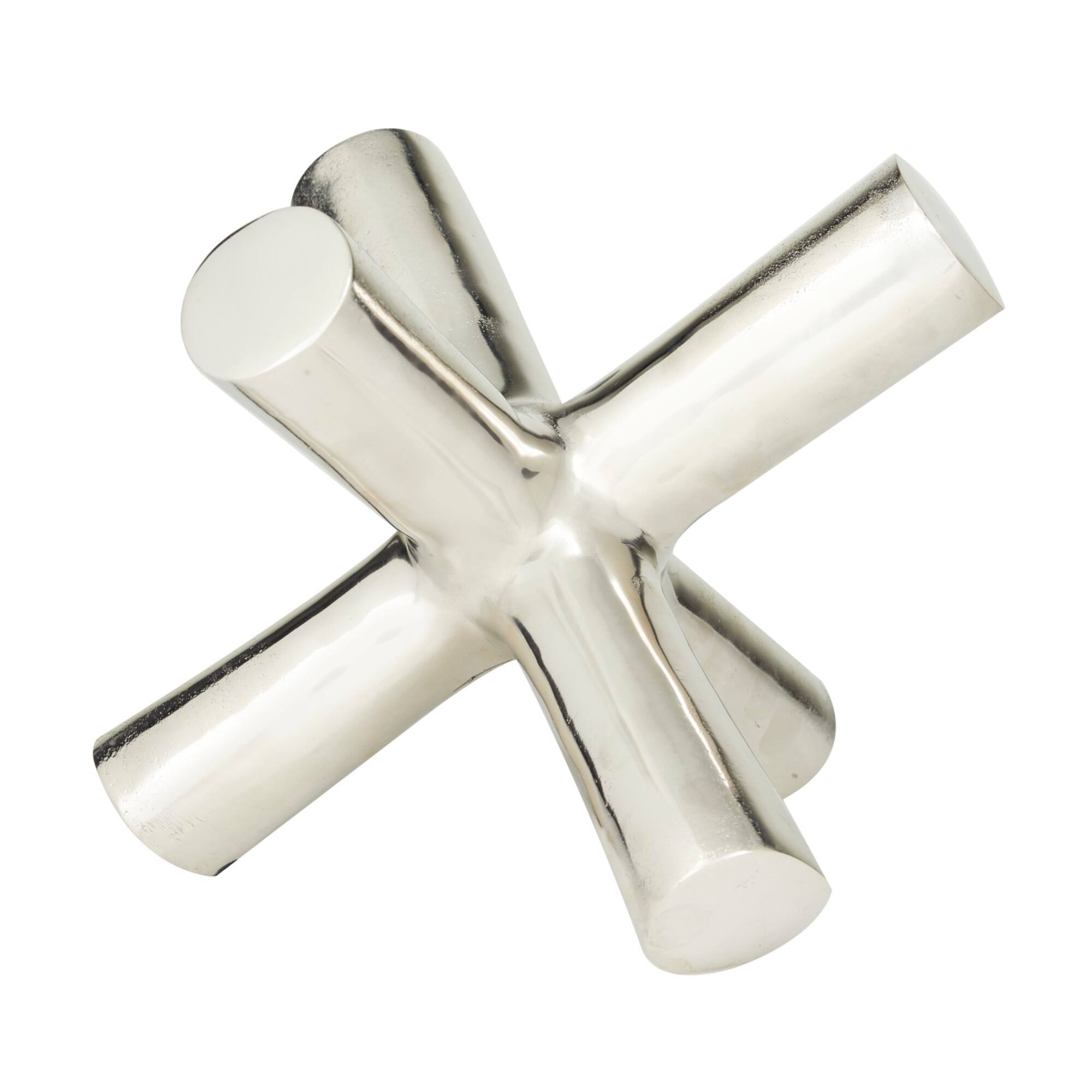 10.5" Silver Aluminum Jack Abstract Sculpture